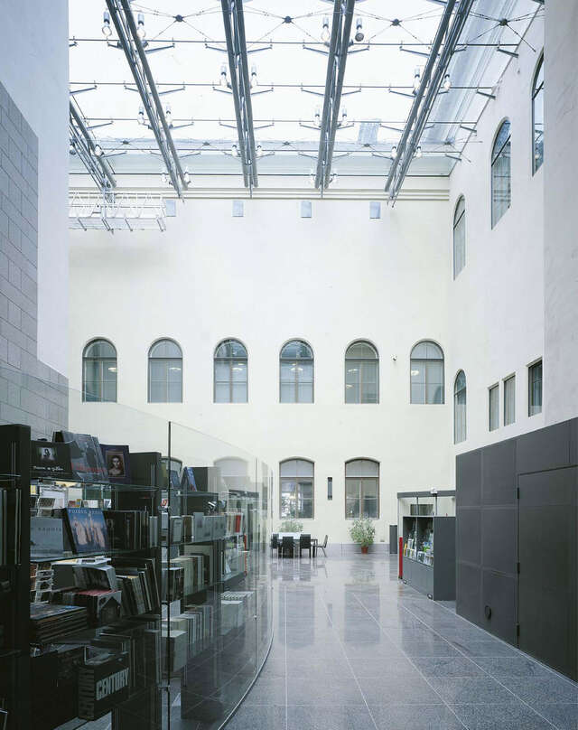 Lobby with glass roof