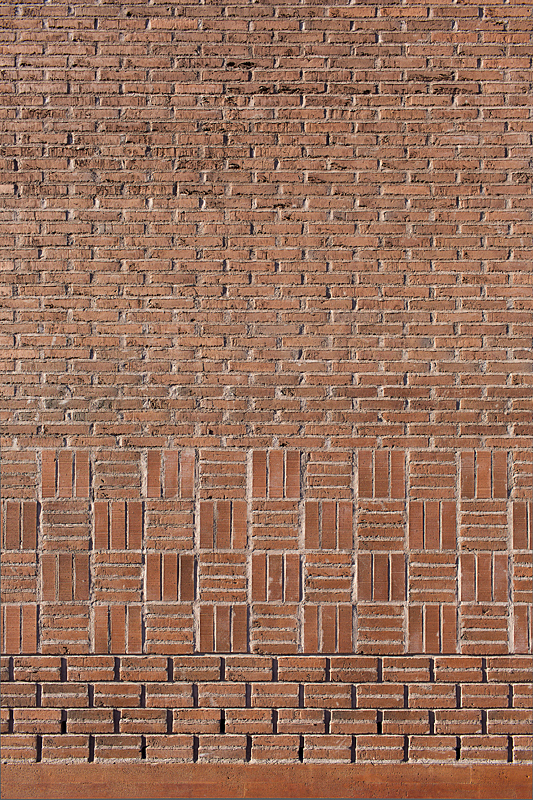 Detail of red brick façade