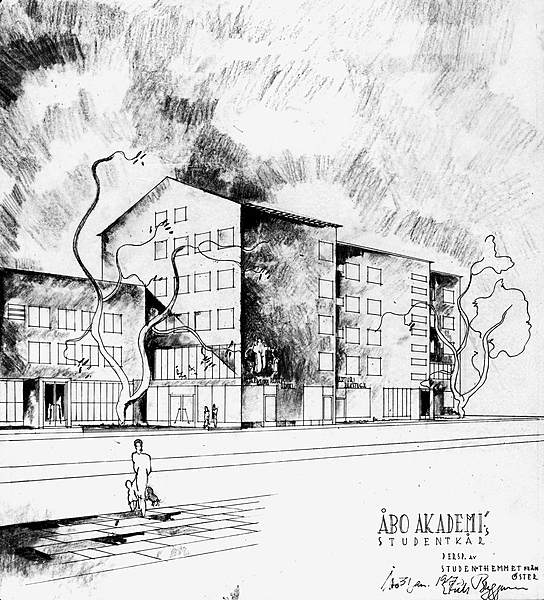 Drawing of the facade.