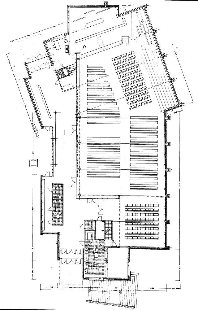 Floor plan of the main assembly hall