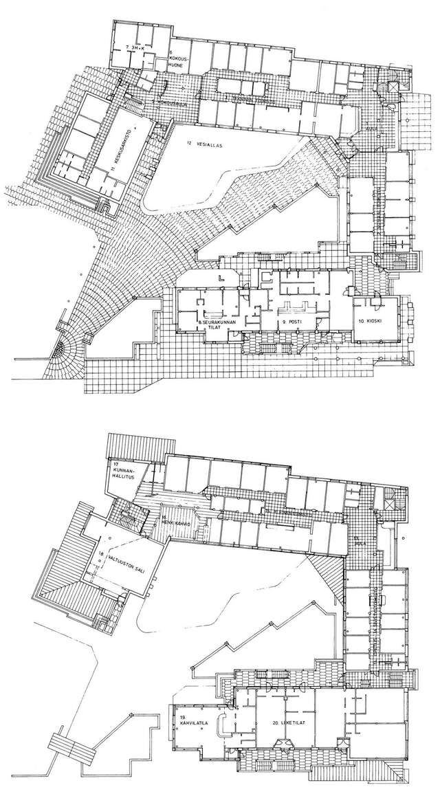 Floor plans of Oulunsalo Municipal Offices