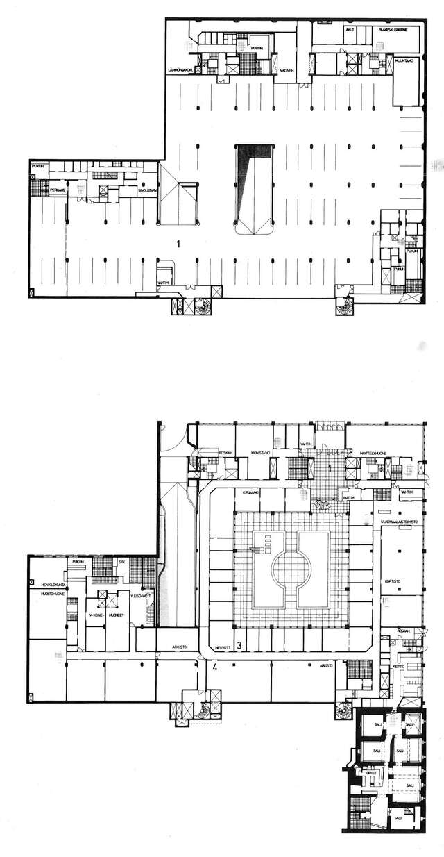 Upper basement floor and ground floor floor plans