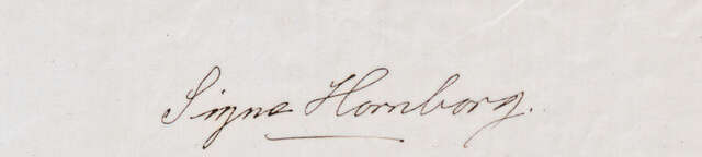 Signature of Signe Hornborg.