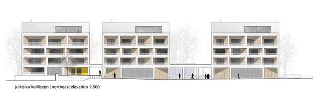 Elevation plan of a block of flats