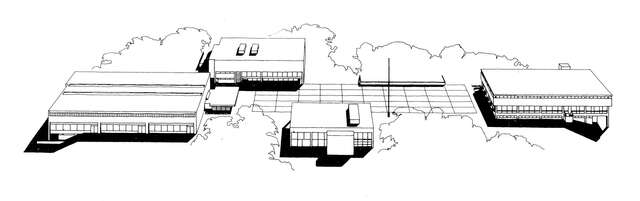 Perspective drawing of Vekaranjärvi Garrison Centre
