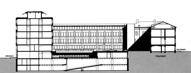 Section drawing of the block