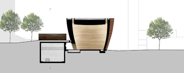 Computer drawing of the chapel from the side