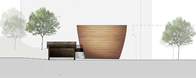 Computer drawing of the chapel from the side