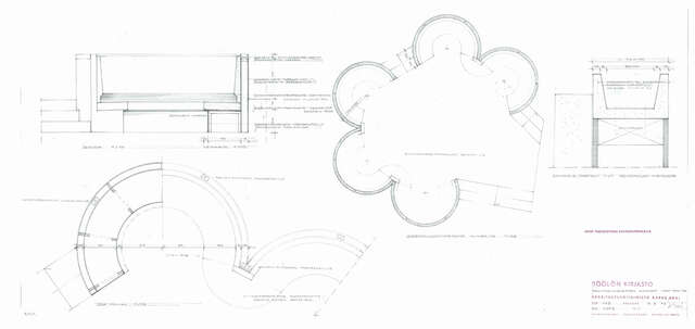 MFA Piirustusarkisto Ervi Töölö musikkikirjaston sohvat muokattu