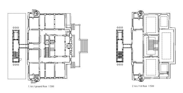 Floor plans of the ground floor and 1st floor