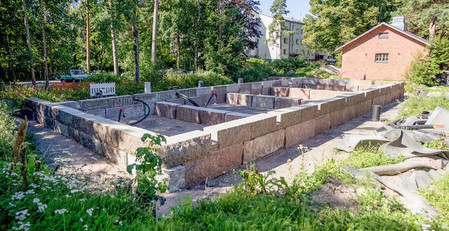 Foundations of a building.