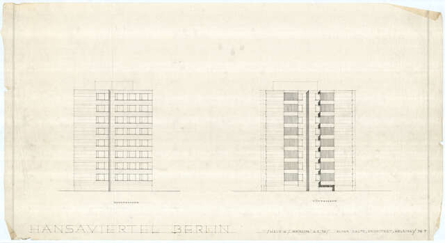Hansaviertel in Berlinl, north and south elevation