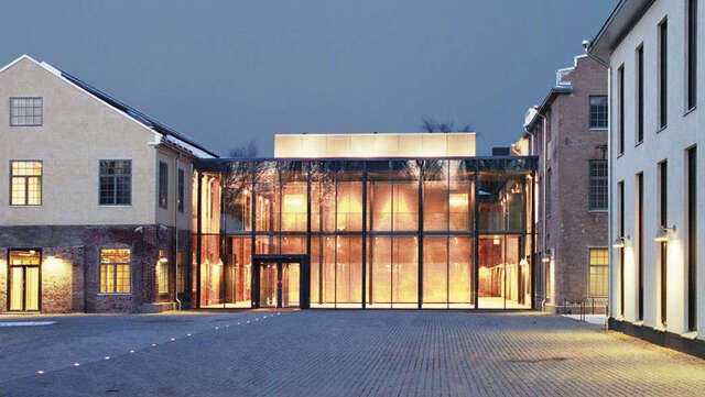 Glass-façade main entrance