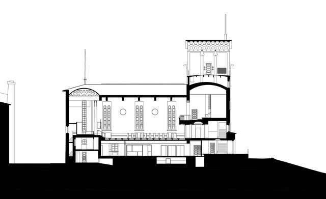 9 Töölön kirkon peruskorjaus ja restaurointi arkkitehtuuritoimisto Käpy ja Simo Paavilainen Oy JK leikkaus