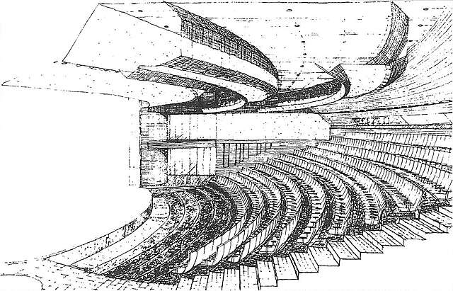 Stage, perspective plan.