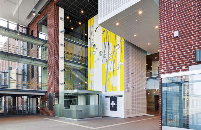 Main lobby and Kristiina Uusitalo's mural painting