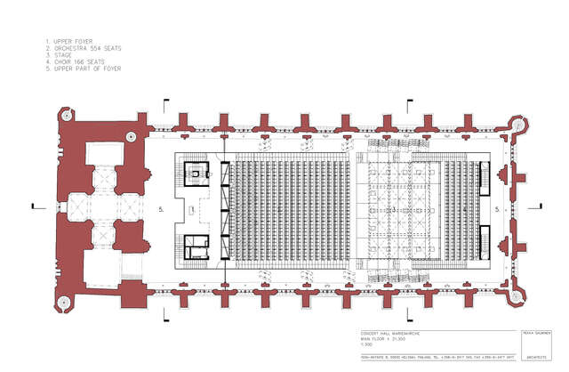 Floorplan of a church turned into a concert hall