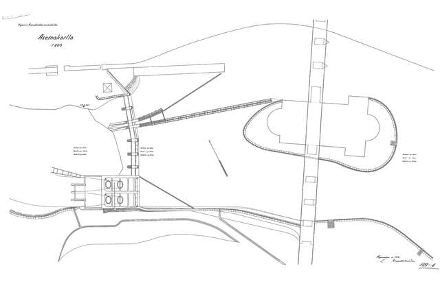 A hand drawn black and white map.