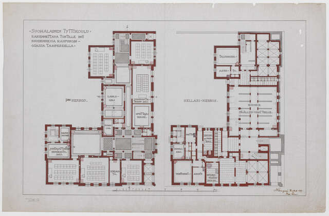 Floor plans of the basement floor and ground floor
