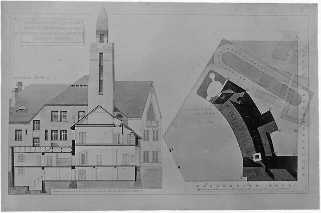 Elevation of a fire station