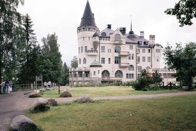 A castle-like building and its surroundings
