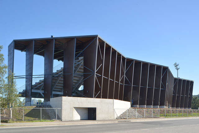 Spectator stand from the back.