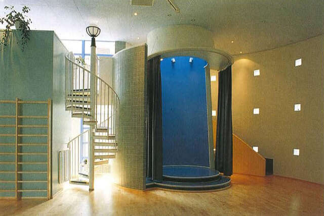 Interior: stage of the play hall