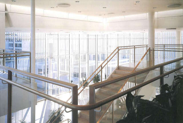 View to the main lobby from the upper lobby