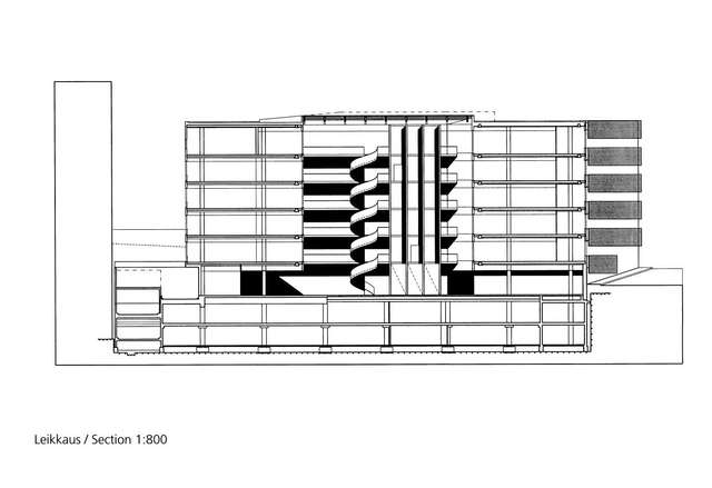 Section plan of an office building.