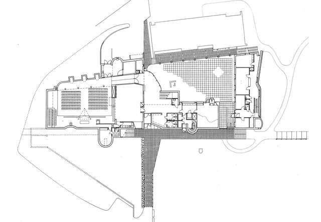 Ground floor's floor plan of Kauniainen Church.