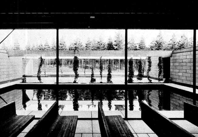 Water basin seen from the chapel