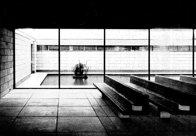 Water basin seen from the chapel