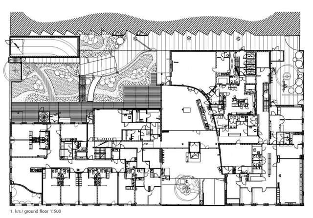 Floor plan of the ground floor.