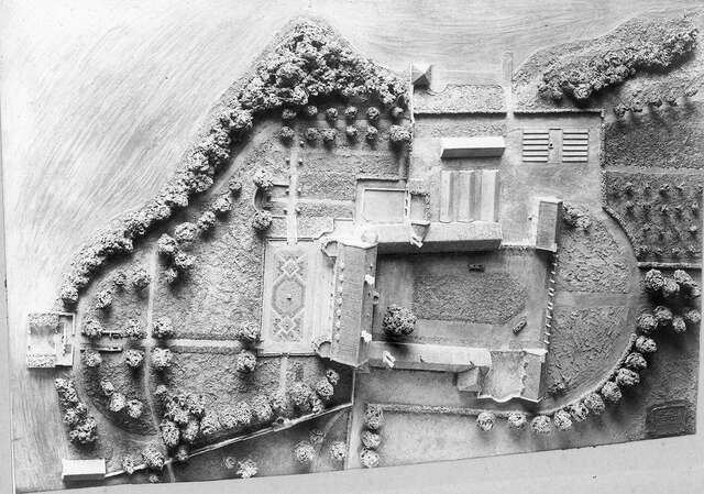 scale model of a mansion from the 1920s