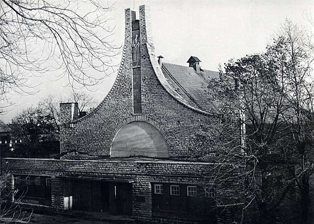 Old brick facade on an black and white picture.
