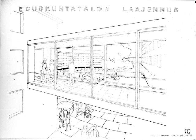 Sketch of a courtyard.