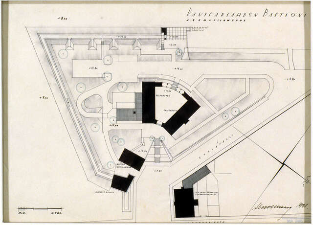 Site plan of Viipuri Art Museum and Art School.