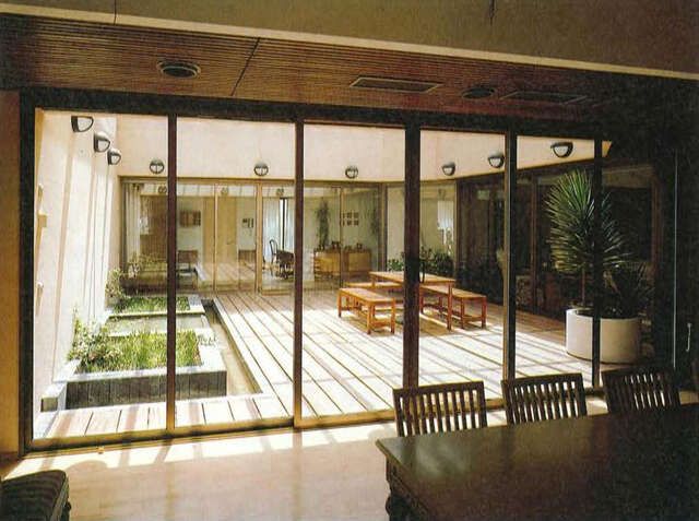 Inner courtyard of the of the office personnel's apartment building