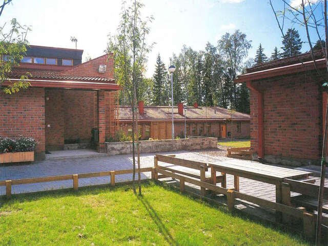 View from the school building yard towards the children's home