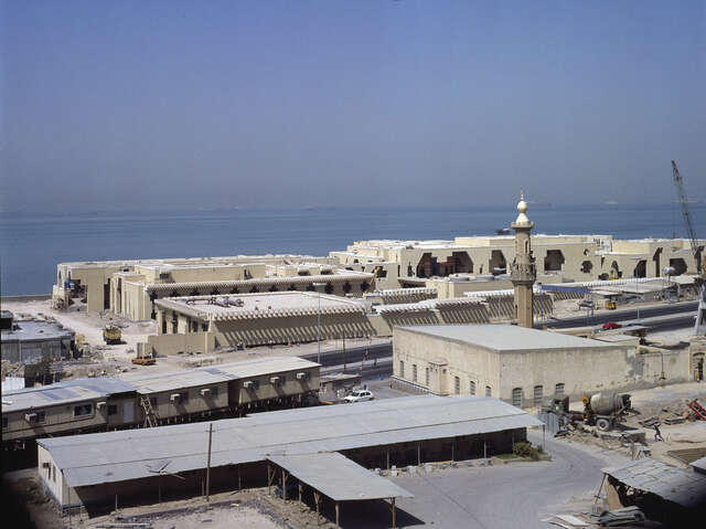 Construction site at the shoreline.