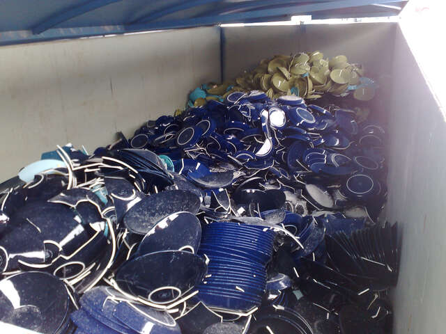 Pile of Arabia porcelain for the façade mosaic