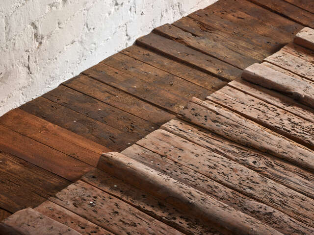 Detail of old floor planks