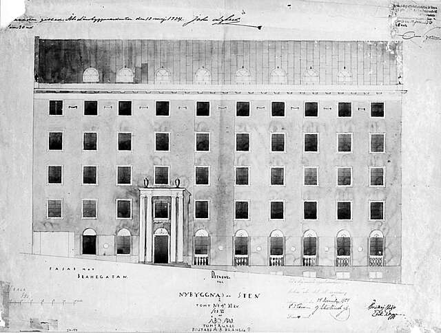 Drawing of the front elevation.