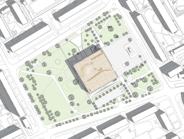 Aerial plan of the museum surroundings