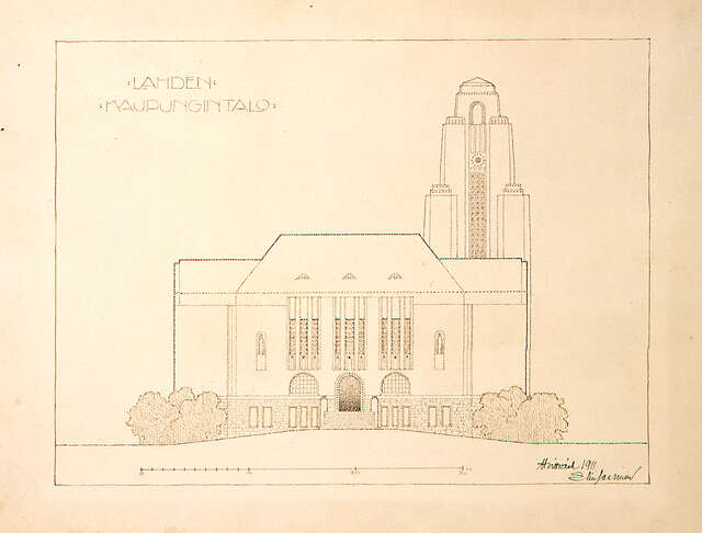 Drawing of a building