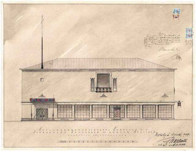 drawing of the facade