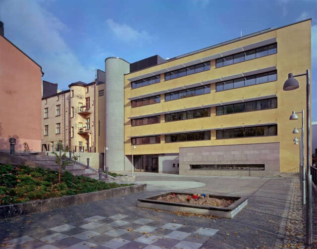 Courtyard view of the parish centre