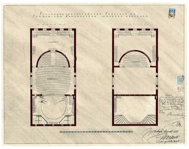 floor plan of the foyer and auditorium
