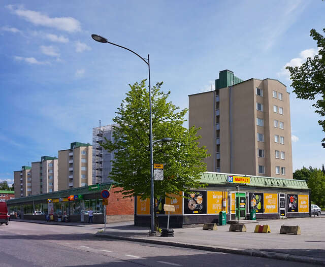 Blocks of flats and a shop