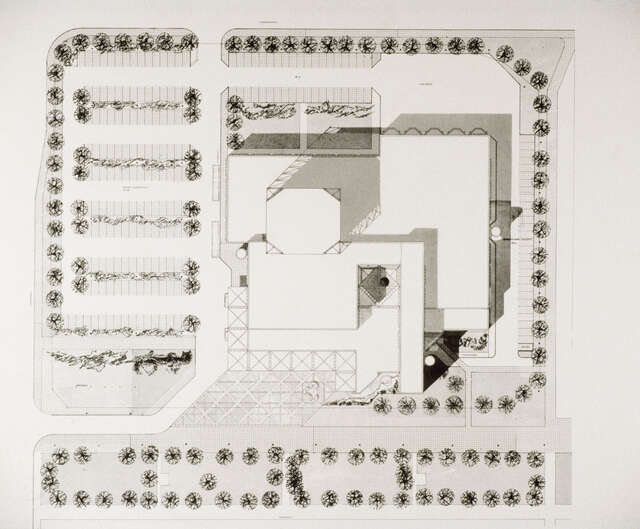 Site plan of a city theatre